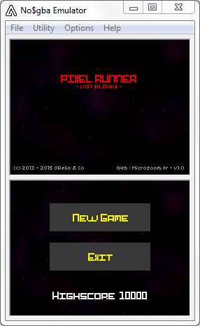 Pixel Runner DS : Menu