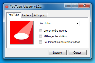 YouTube Jukebox : Interface principale