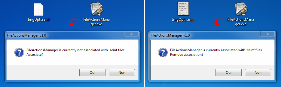File Actions Manager : Associer avec les fichiers seinf